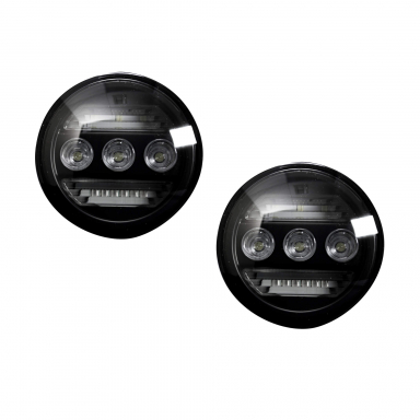 Duramax 15-19 Smoked 3-Function LED Fog Lights Recon 264157BK